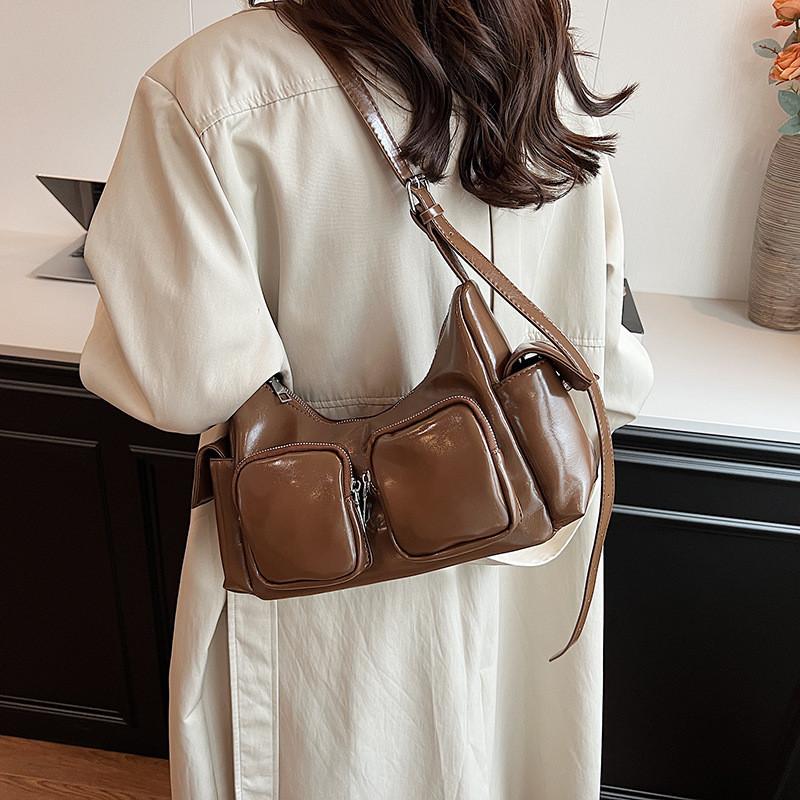 IELGY Ladies Tote Bag Cute Simple Texture Casual Shoulder Armpit Bag