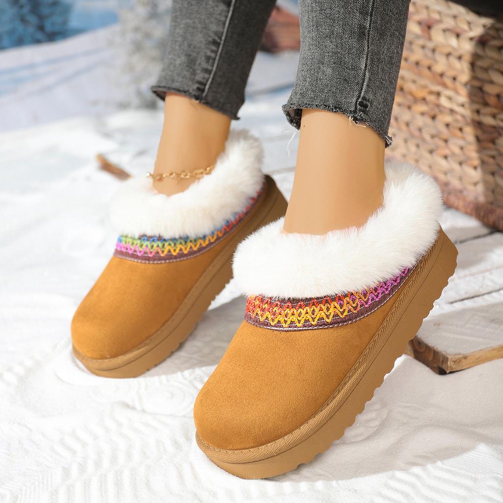 Large-size Fleece Thickened Warm Snow Boots for The Fall/winter of 2025 New One-legged Slips