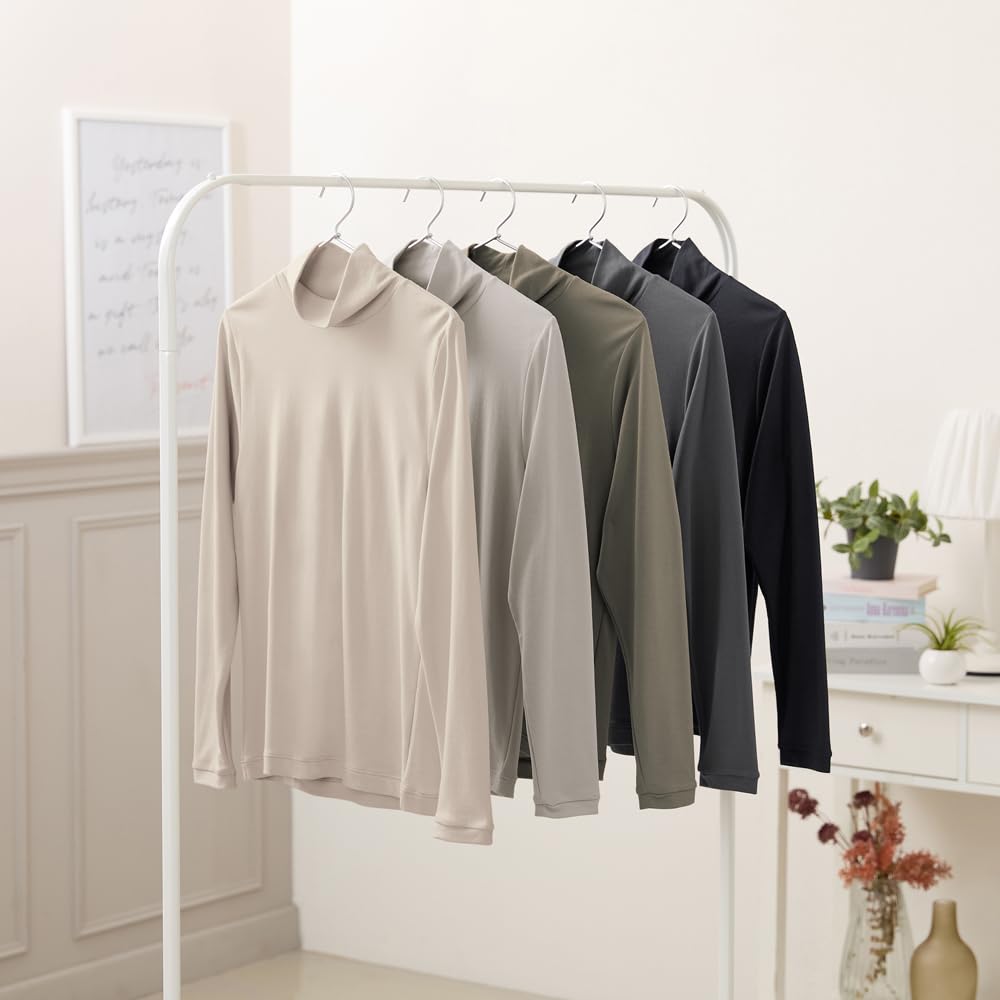 Gunze KIREILABO Fitte Organic Cotton Long Sleeve High KB5245P T-Shirt, Warm, Neck,