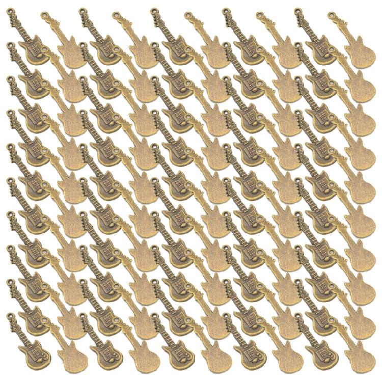 100Pieces Guitar Charm Necklace Pendant Handmade Jewelry Accessories Perfect for Jewelry Making and Creative Crafting