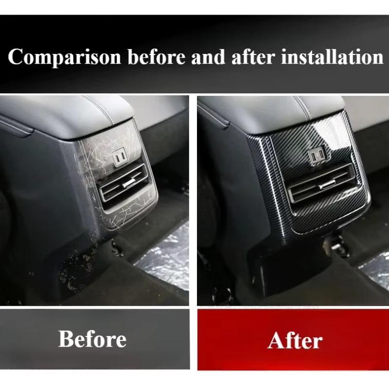 Car Rear Discharge Trend Armrest Box For Changan CS55PLUS 2023 2024 Anti-kick Panel Protective Cover Auto Modification Supplies