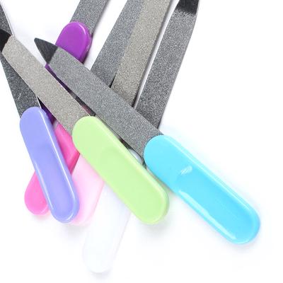 2 uds herramienta de pedicura de manicura de lima de uñas de Metal de acero inoxidable de doble cara
