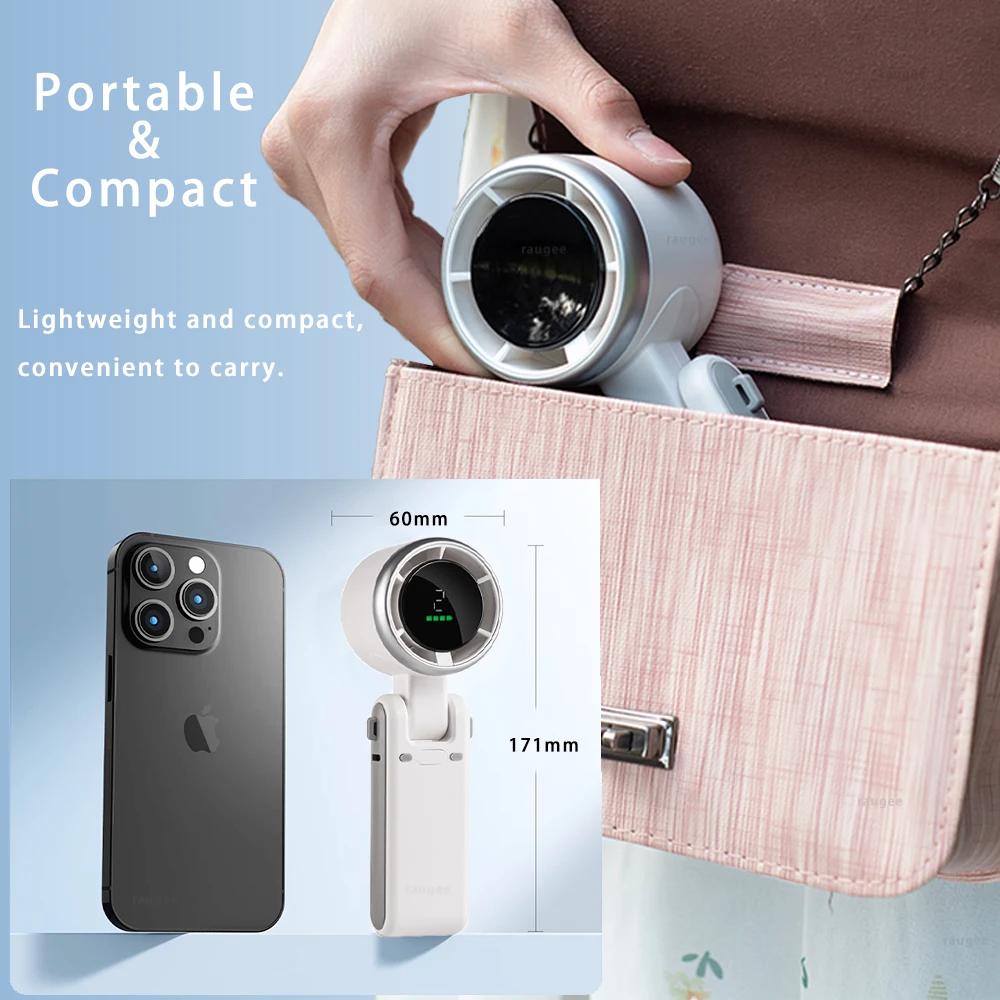 Portable Turbo Fan Mini Hanging Neck Fan USB Rechargeable Handheld Fan 3600mAh Foldable Mini Neck Fan Portable Small Turbo Fan