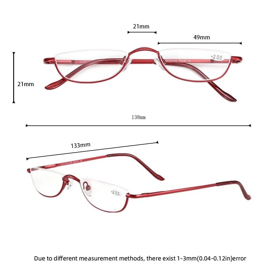 Sighttoo Half Rim Women Reading Glasses Eyeglasses Ultralight Clear Presbyopic Glasses Portable Gift Eyeglasses Frame For Men +2