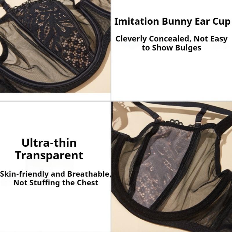 Large Size Thin Underwear Sexy Breast Enhancement with Rabbit Ear Cup Underwear Set Comfortable Skin-friendly Underwear