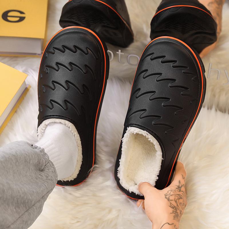 Winter Men's Warm Slippers Cotton Slippers Wrap Heels Outdoor Indoor Warm Shoes Men Home Bedroom Plush Warm Slippers 38-45