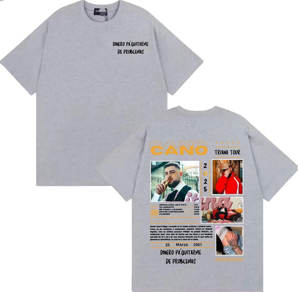 Rapper Cano Triana Tour Album 2025 Print Tee Shirt Men Casual Cotton Short Sleeve T-shirt Male Summer Tops High Quality T Shirt