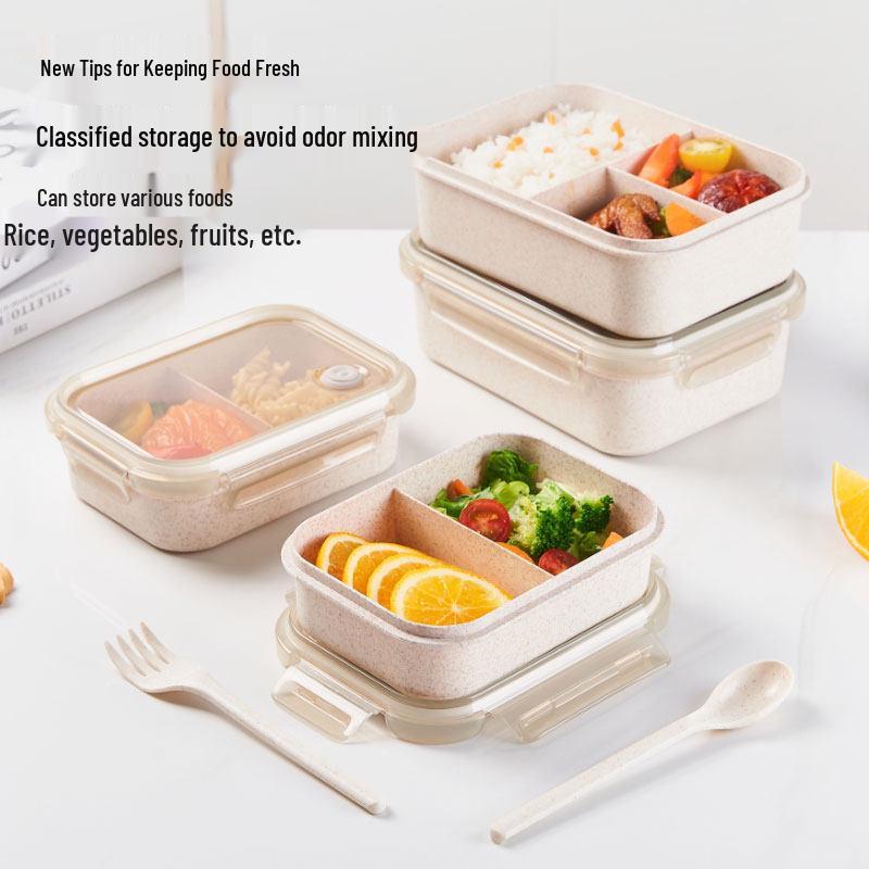 ZISIZ Wheat Straw Microwaveable Lunch Box