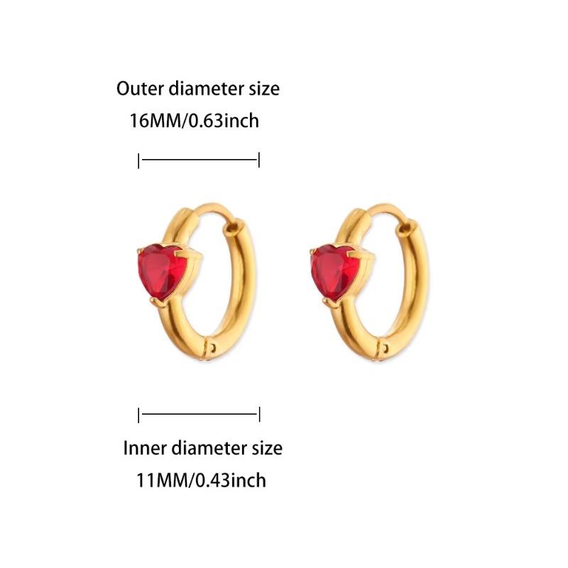 Niche Cold Wind Fashion Heart-shaped December Diamond Earrings Women's Personality Versatile K Golden Ear Jewelry