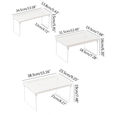 Stapelbares Schrankregal Stapelbar Faltbar Ständer Regal Platzsparendes Regal für Küche Badezimmer Speisekammer Schrank Home Office