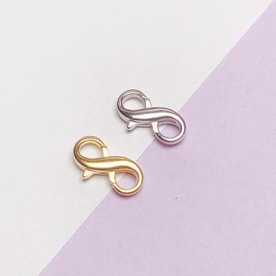 S925 Silver Double-Headed Figure-Eight Spring Clasp for Bracelets and Necklaces