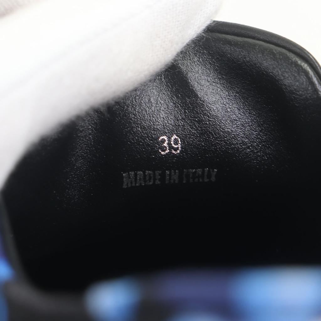 Makellose VERSACE Low-Top-Sneaker Barocco Greca blaues Canvas Herren 39 Gebraucht