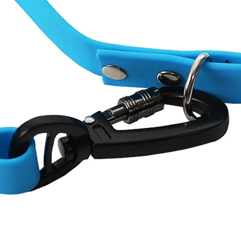 Wodoodporna linka dla psa z PVC, odblaskowa smycz dla psa zapewniająca bezpieczeństwo, hak blokujący ze stopu o wysokiej wytrzymałości, miękki obustronny łańcuch dla psa