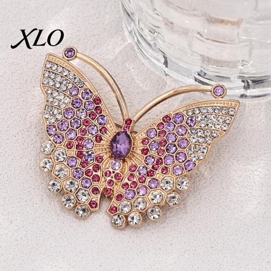 Golden Tone Butterfly Accessories Rhinestone Brooch for Women, Vintage Insect Lapel Pin, Jewelry Decorative Accessory Clothes Scarf Shawl Dress