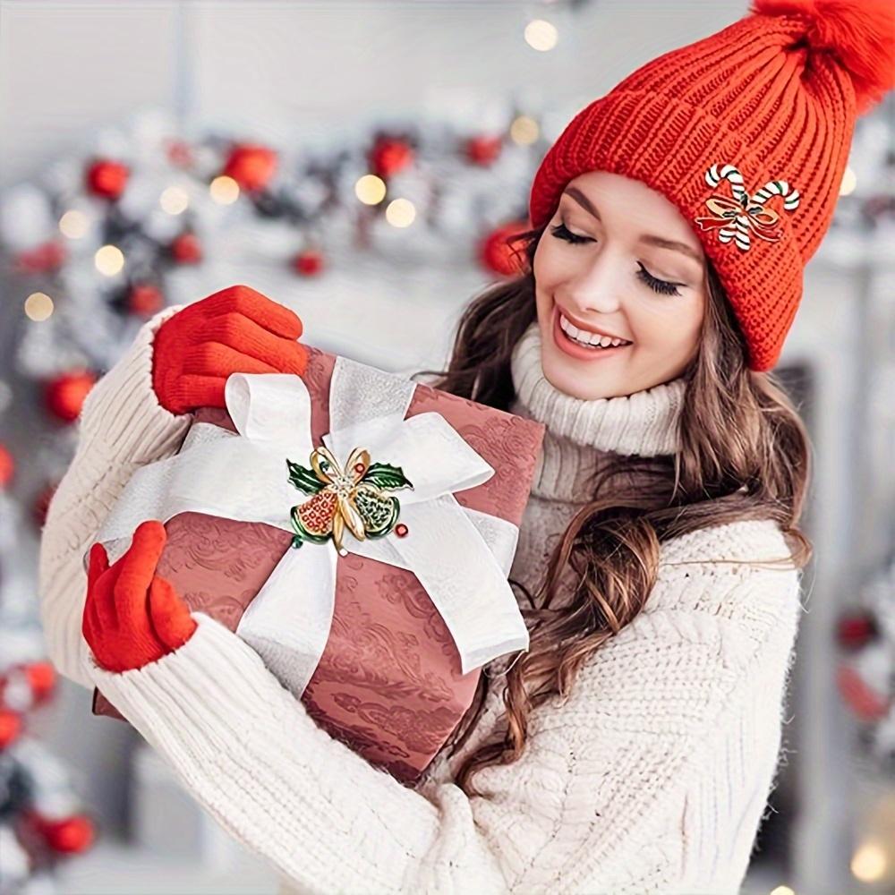 10pcs Festive Christmas Brooch Pin Set - Sparkling Crystal & Enamel Holiday Designs with Santa, Reindeer, Snowflakes & More