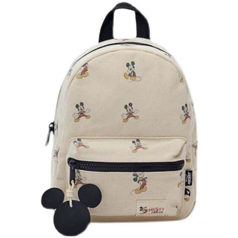 Mickey Mouse Mini Canvas Backpack With Zipper Closure For Kids And Women