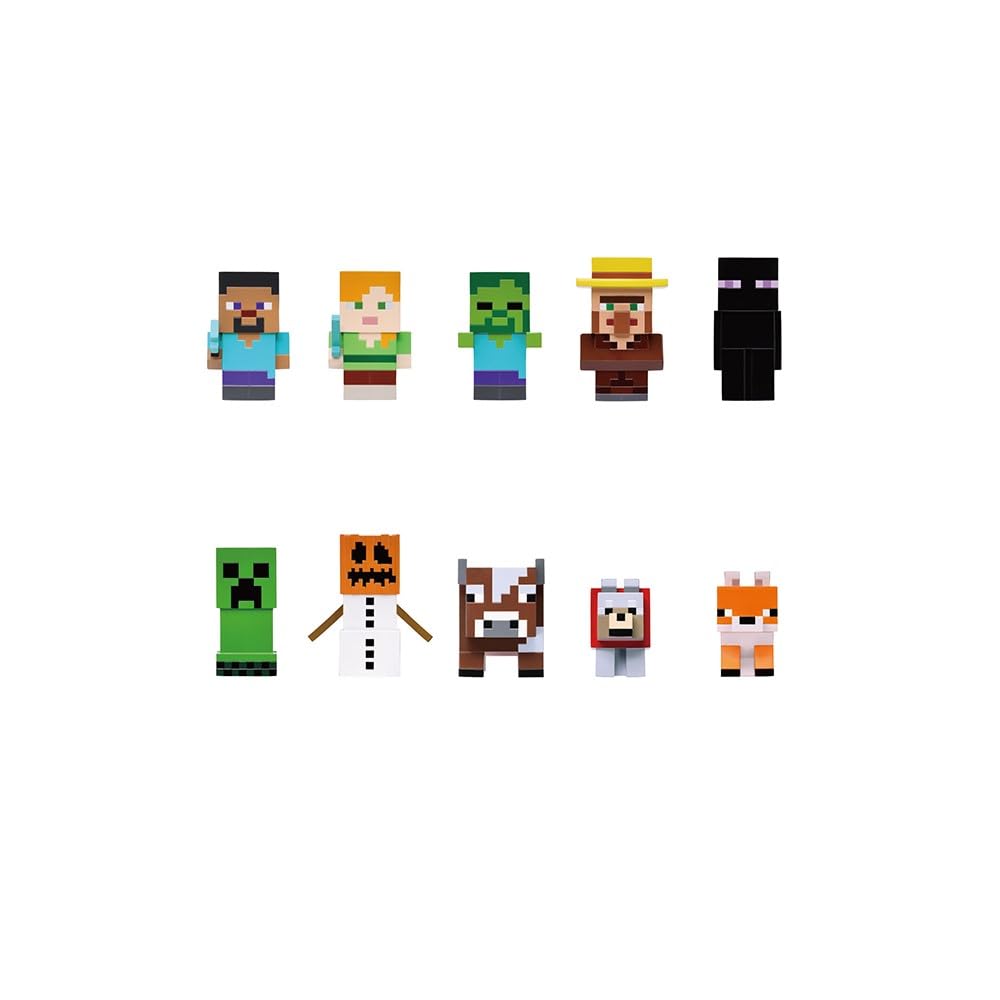 MINECRAFT Minecraft Soft Vinyl Puppet Mascot Box med 10 stk