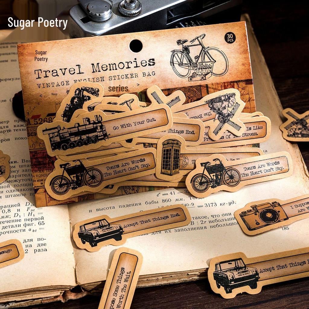 Retro Gramophone Era Sticker Pack: Nostalgic European Journal Decoration (6 Styles)
