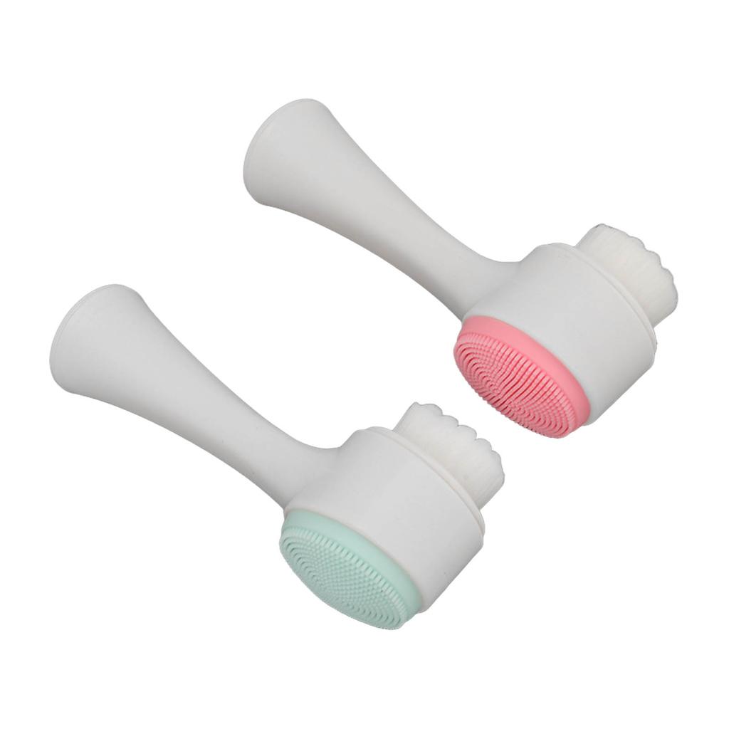 2Pcs Face Wash Brush Double Sided Deep Dirt Oil Cleansing Face Massage Face Scrub Brush for Face Washing Massage