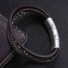 Lucky Vintage Men's Leather Bracelet Black Brown Charm Multilayer Braided Women Pulseira Masculina
