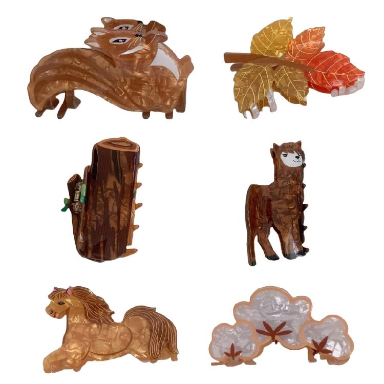 Pince à Cheveux Griffe d'Animal en Acrylique pour Filles Fête des Récoltes Pince à Cheveux Griffe d'Animal Pince à Cheveux pour Styling Cheveux