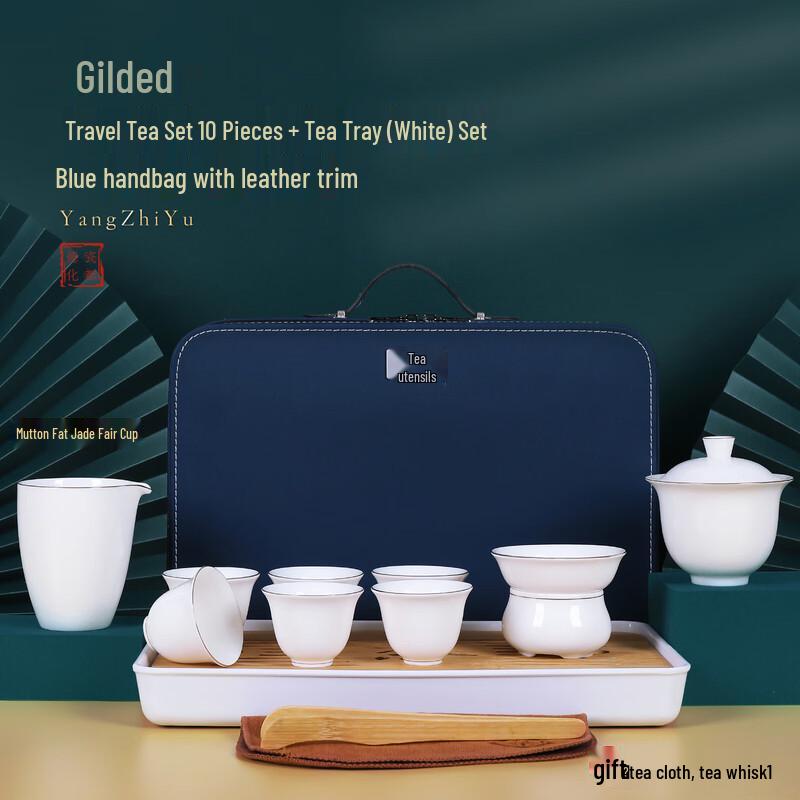 

Dehua White Porcelain Gold-Rimmed Tea Set