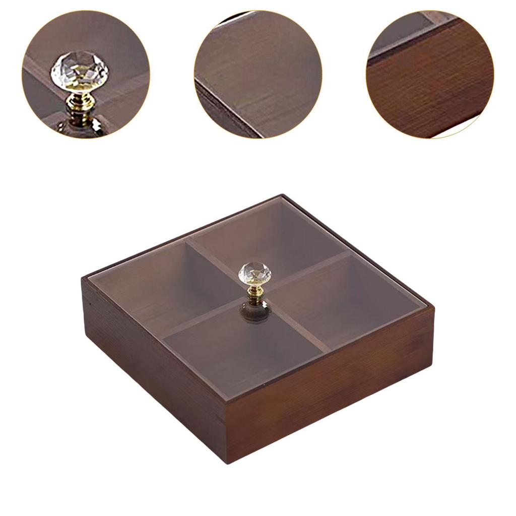 Serving Tray Multifunctional Portable Snack Tray Candy and Nut Dishes with Clear Lid for Fruits Chocolates Sweets Cakes Camping