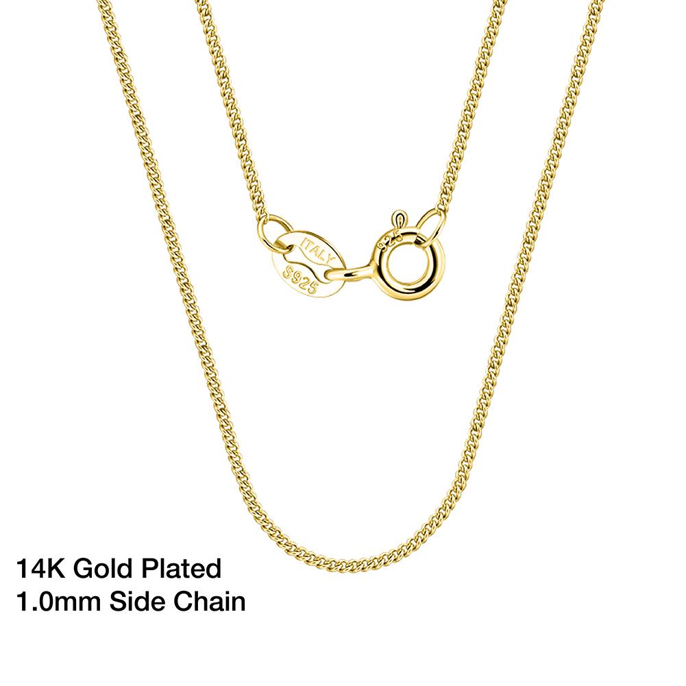 Effie Queen 925 Silver Basic Chain Necklace Woman Neck Chain 45cm 1mm Cable Chain Necklaces 18K Gold Jewelry Wholesale SC06-18K