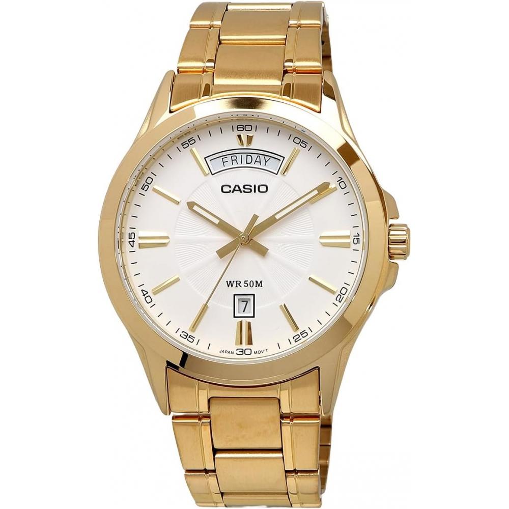 Casio Men S Analog Quartz Watch Gold White Mtp 1381gd 7av