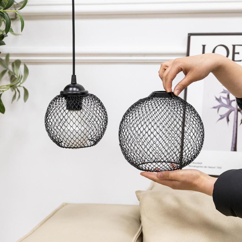 Artistic Iron Flower Net Retractable Lampshade for Home and Courtyard