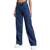 European and American Women's High Waist Slimming Straight Leg Denim Jeans