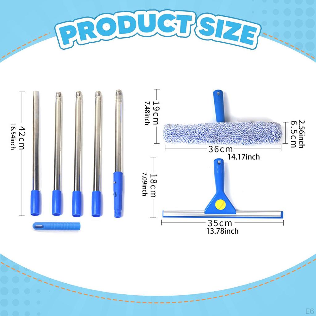 Window Cleaner Tool 2 In 1 Washing Kit Cleaning for Home High Glass Floor