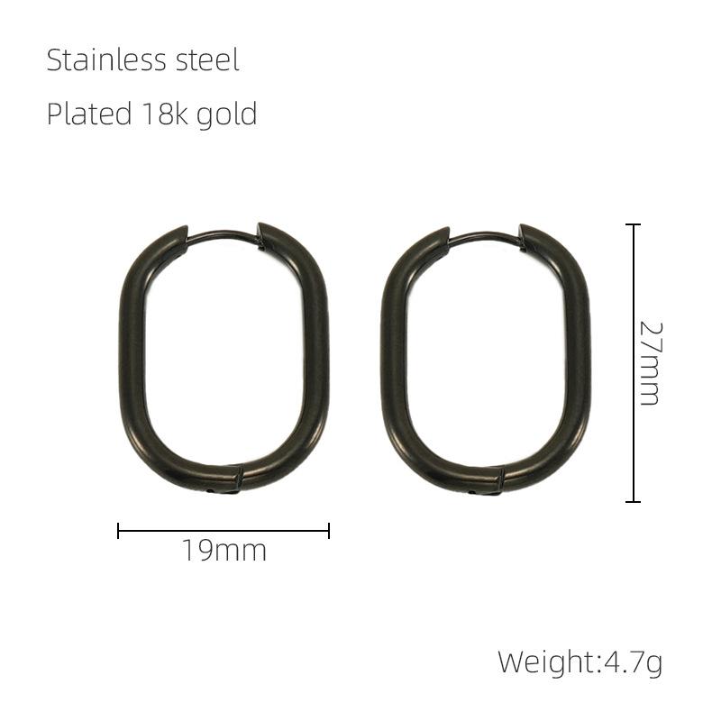 Cercei cu șurub din oțel inoxidabil, model oval, cu cataramă, pentru femei, de nișă, geometrici, la modă