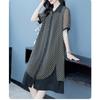 Abito Elegante di Alta Gamma Per la Mamma Completo in Chiffon Ampio Lady Nobile Collo Stile Etnico Vestito di Media Lunghezza