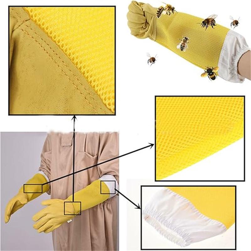 Beekeeper Gloves Protective Sleeves Ventilated Professional Anti Bee for Apiculture Beekeeper Prevent Beehive Tools