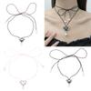 Fashion Thorn Heart Pendant Necklace Sweet Cool Clavicle Chain Lace Up Choker Simple Cord Neck Chain Party Jewelry