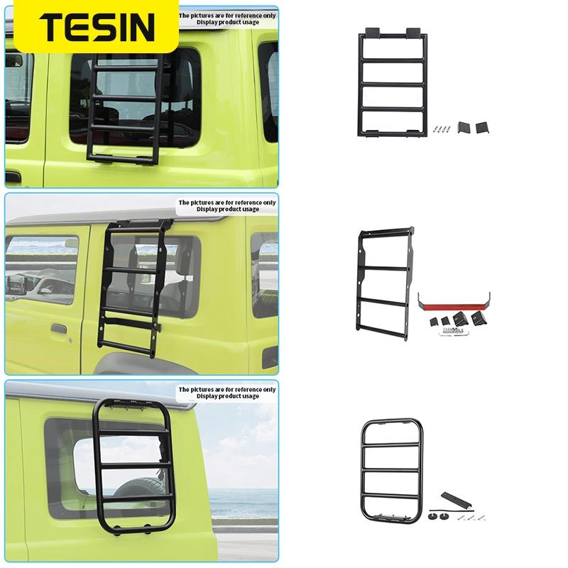 TESIN Rear Window Extension Climbing Ladder Bracket Protective Frames for Suzuki Jimny 2019 2020 2021 2022 2023 2024 2025 2026