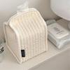 Striped Cotton Standing Tissue Dispenser Easy Cleaning Designs Space Saving Storage Solution for Countertops