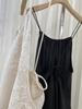Elegant 3D Embroidered Ramie Suspender Dress - New Chinese Style