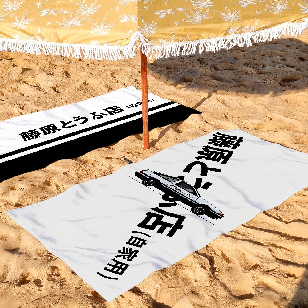 Classic Anime I-Initial D Towel Soft Pool Gift For Travel Gym Shower Camping Quick Dry Sports Large Beach Towels