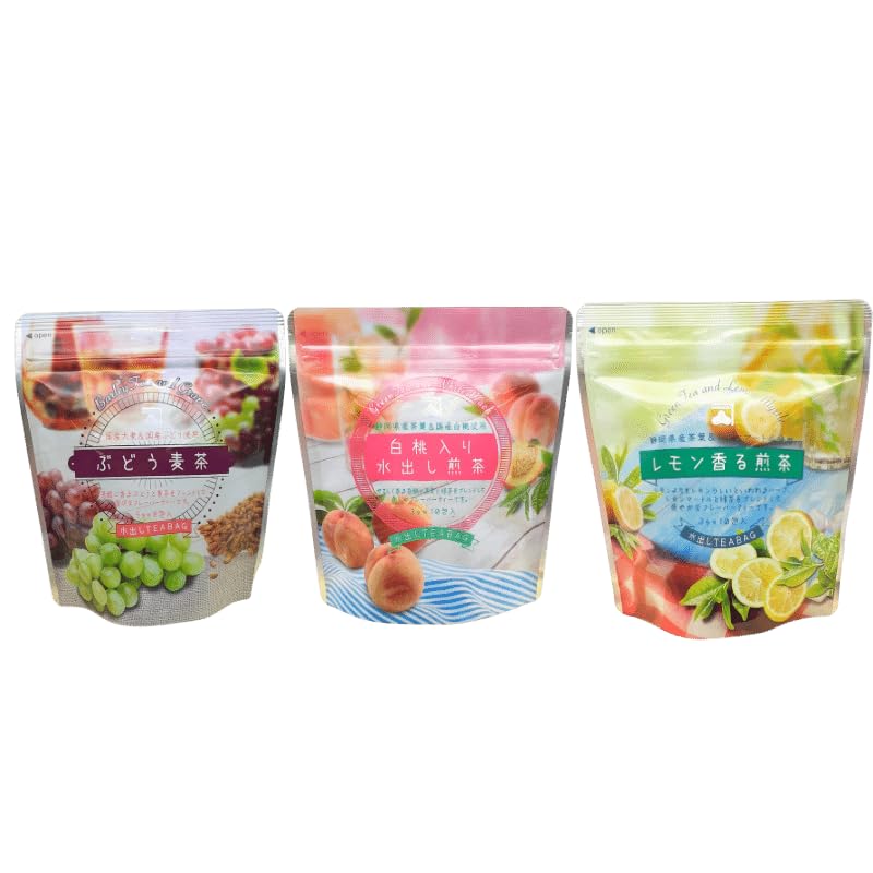 

Чай Kanematsu Seicha Cold Brew в пакетиках для одноразового использования, небольшая емкость, набор Sencha x White Peach Sencha x Виноградный ячменный чай x (Лимон (3г 10п) + (3г 10п) +