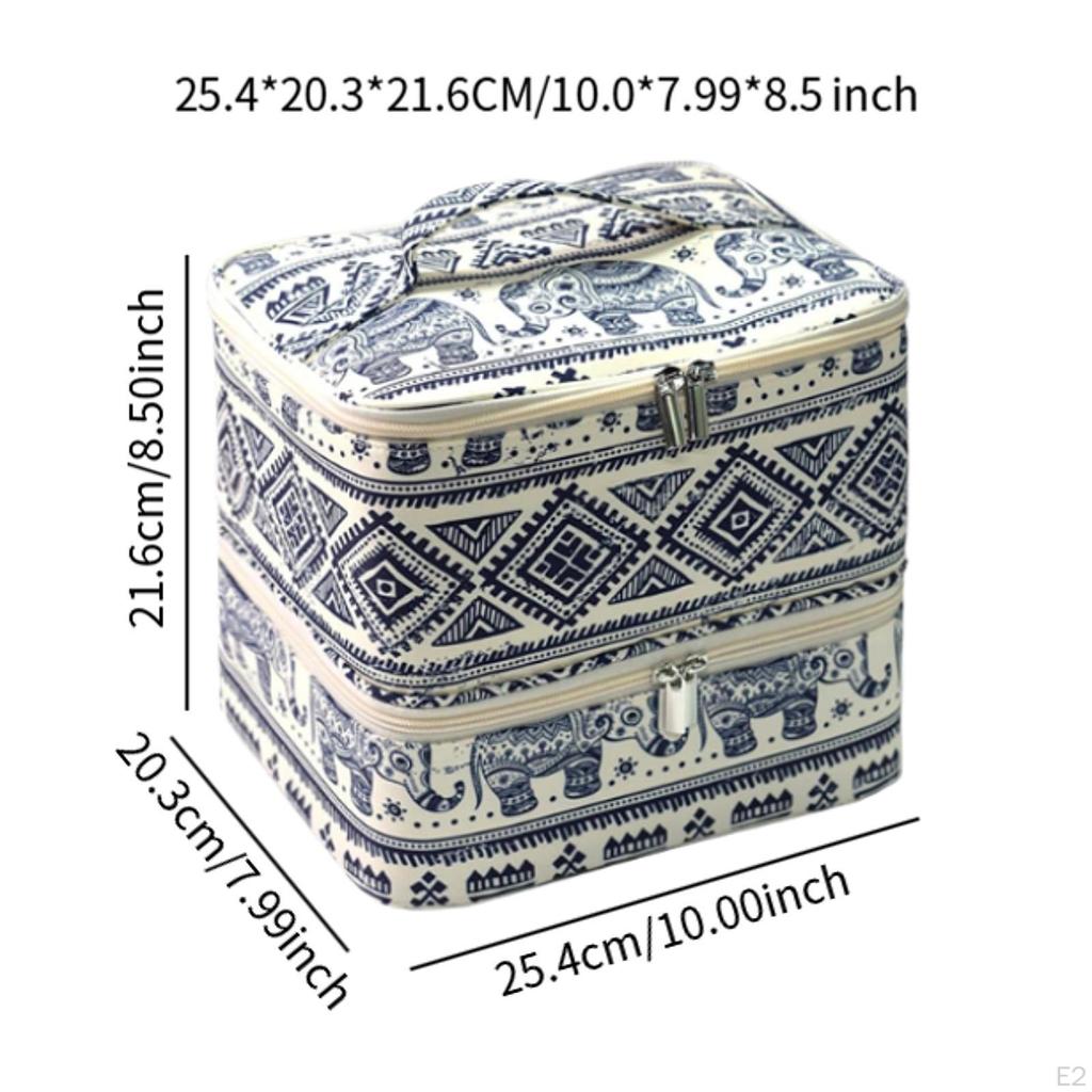 Nail Polish Case Travel Storage Bag Portable Holds 30 Bottles Double Layer for