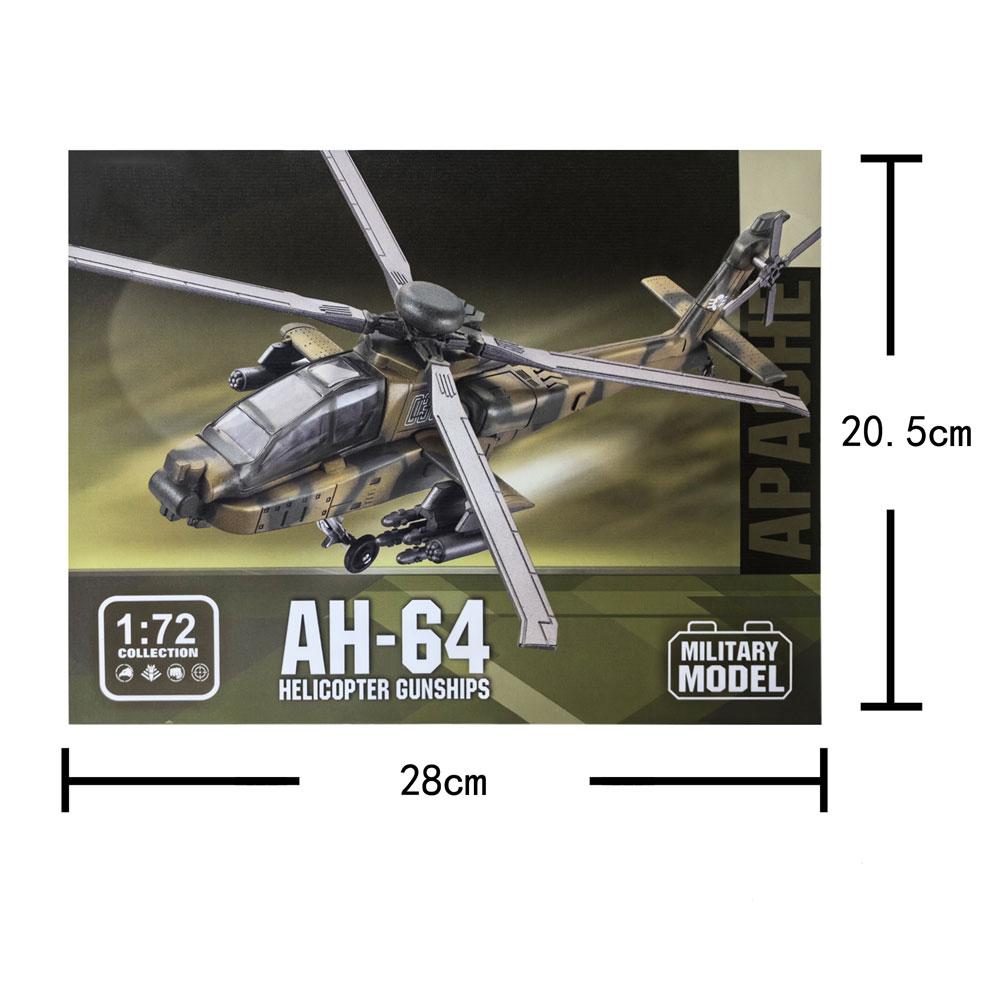 1/72 Scale Aircraft Ah-64 Helicopter Gunships Plane 3d Puzzle Assembly ABS Plastic Model Plane Kits Building Blocks Model Airpla