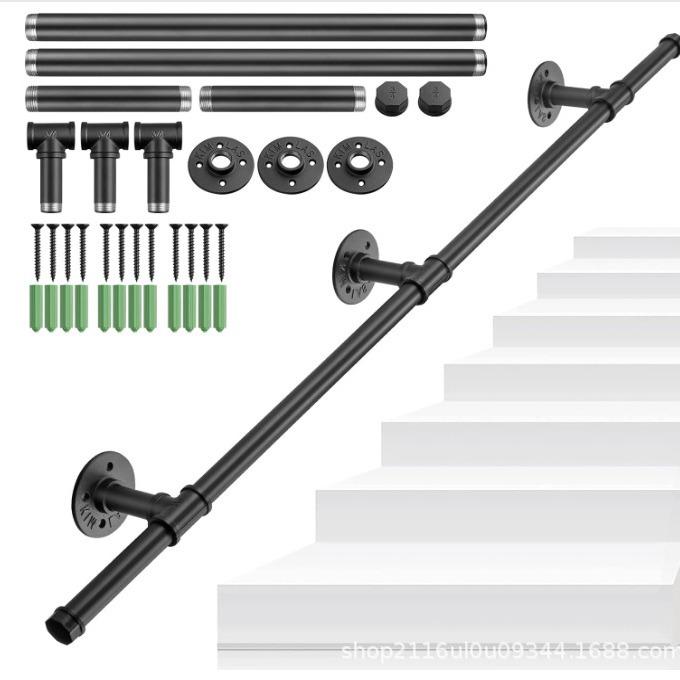 Anti-Slip Industrial Pipe Handrail for Stairs: Indoor/Outdoor Use