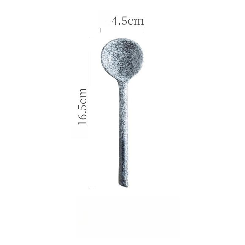 Japanese Style Long Handle Ceramic Household Spoon Spicy Hot Pot Soup Mixing Spoon