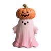 Halloween Statue Pumpkin Ghost Shape Figurine Pink Resin Statue Handheld Halloween Tabletop Decoration