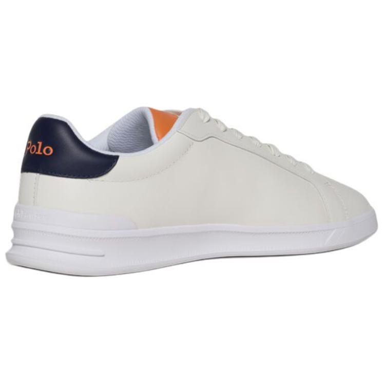 Polo Ralph Lauren Court Lær Rund Tå Snøresko Herre Sneakers Hvit 809931260002