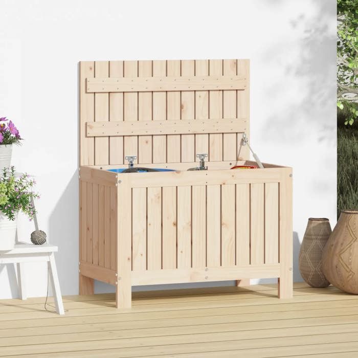 VidaXL Boîte de Rangement de Jardin, Coffre à Outils avec Couvercle, Organisateur de Terrasse Patio Extérieur, Marron Bois 836144