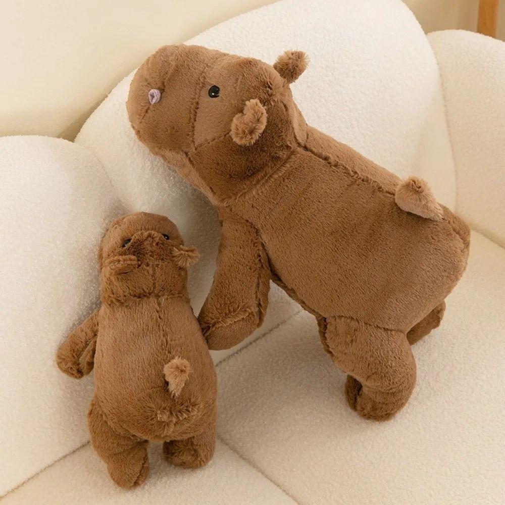 

Stuffed Moo Deng Hippo Plush Toys Cute Hippopotamus Doll Hippo Baby Plush Doll Sofa Ornament розовый