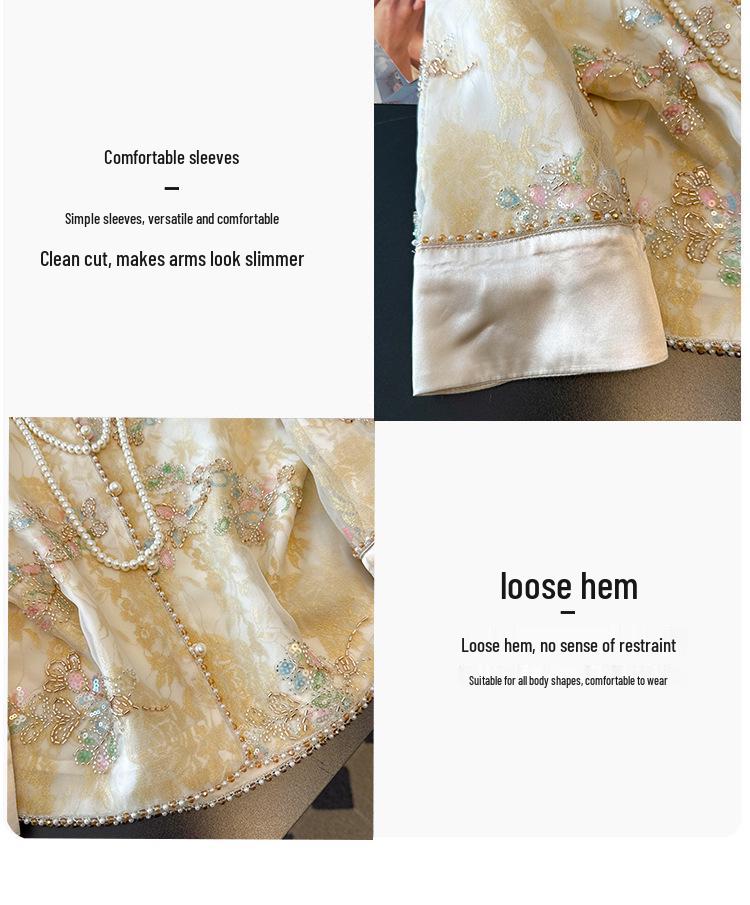 Premium Silk Satin Plus Size Jacket for Middle-aged Women - New Chinese Style, Elegant Spring/Summer Wear
